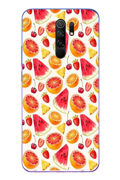 Le Balvo Redmi 9 Uyumlu Karpuz ve Kan Portakalı Baskılı Silikon Kılıf