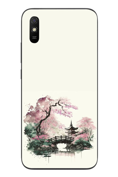 Le Balvo Redmi 9A Uyumlu Japon Bahçesi Baskılı Silikon Kılıf