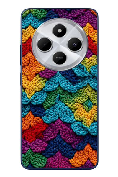 Le Balvo Redmi 14C Uyumlu Renkli Örgüler Baskılı Silikon Kılıf