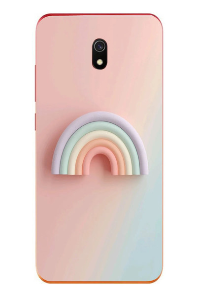 Le Balvo Redmi 8A Uyumlu Gökkuşağı Pastel Baskılı Silikon Kılıf