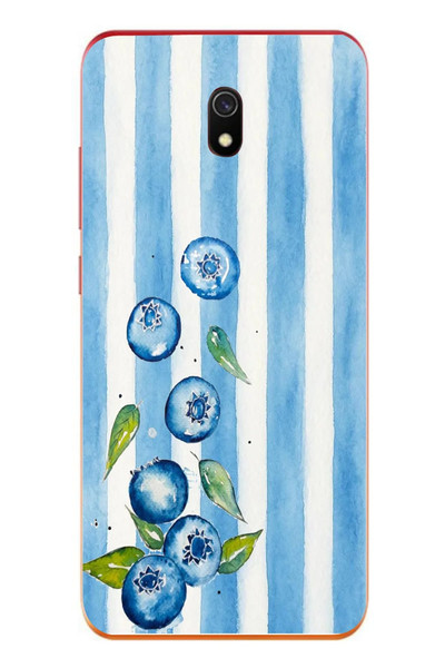 Le Balvo Redmi 8A Uyumlu Yaban Mersinleri Baskılı Silikon Kılıf