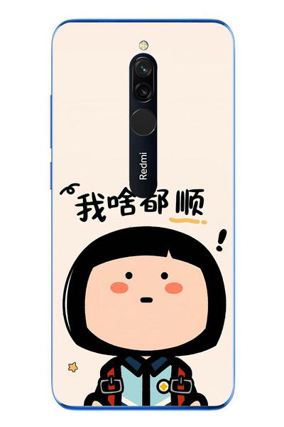 Le Balvo Redmi 8 Uyumlu Koreli Kız Baskılı Silikon Kılıf