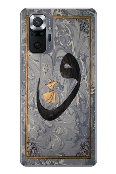 Le Balvo Redmi Note 10 Uyumlu Vav Harfi Gri Baskılı Silikon Kılıf