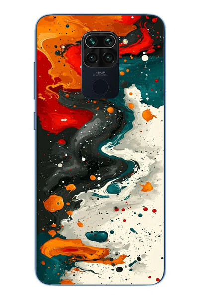 Le Balvo Redmi Note 9 Uyumlu Boya Karışımı Baskılı Silikon Kılıf