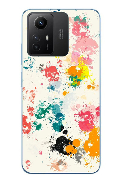 Le Balvo Redmi Note 12S Uyumlu Renkli Boyalar Baskılı Silikon Kılıf