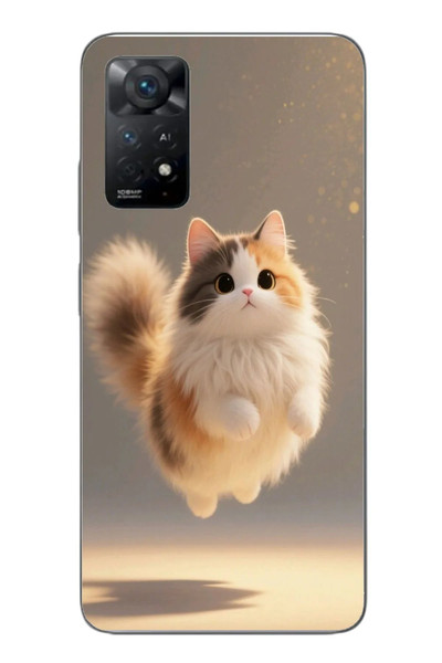 Le Balvo Redmi Note 11E Uyumlu Zıplayan Kedi Baskılı Silikon Kılıf