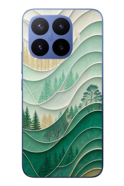 Le Balvo Xiaomi 17T Pro Uyumlu Beyaz Çizgili Orman Baskılı Silikon Kılıf