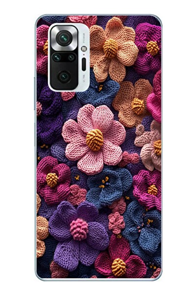 Le Balvo Redmi Note 10 Pro Uyumlu Çiçek Örgüsü Baskılı Silikon Kılıf