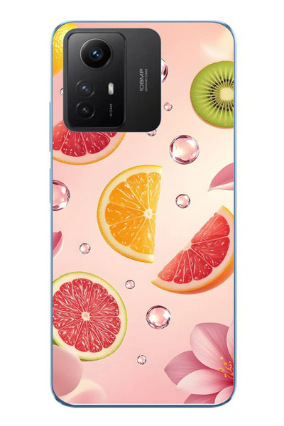 Le Balvo Redmi Note 12S Uyumlu Meyve Dilimleri Baskılı Silikon Kılıf