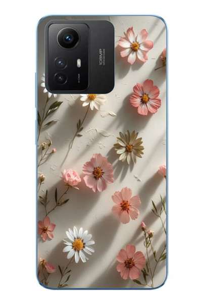 Le Balvo Redmi Note 12S Uyumlu Papatya Çiçekleri Baskılı Silikon Kılıf