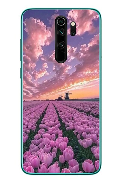 Le Balvo Redmi Note 8 Pro Uyumlu Lale Bahçesi Baskılı Silikon Kılıf