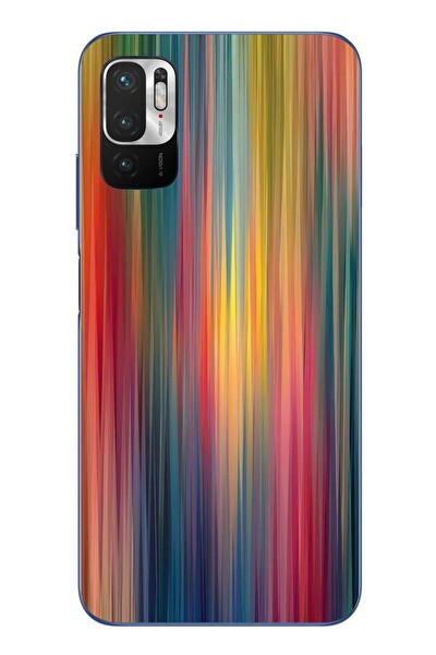 Le Balvo Redmi Note 10 5G Uyumlu Gökkuşağı Karışımı Baskılı Silikon Kılıf