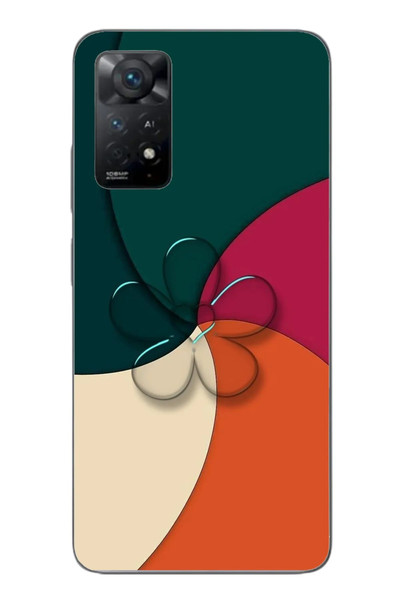 Le Balvo Redmi Note 11E Uyumlu Modern Yonca Renkleri Baskılı Silikon Kılıf