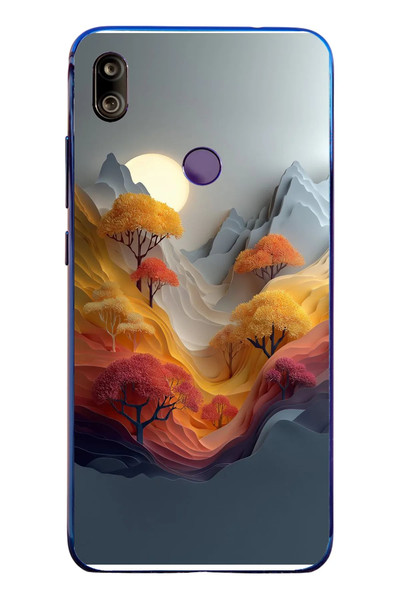 Le Balvo Redmi Note 7 Uyumlu Renk Dalgalı Manzara Baskılı Silikon Kılıf