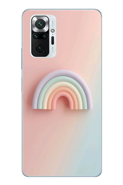Le Balvo Redmi Note 10 Pro Uyumlu Gökkuşağı Pastel Baskılı Silikon Kılıf
