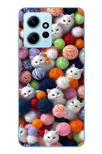 Le Balvo Redmi Note 12 4G Uyumlu Renkli Kediler Baskılı Silikon Kılıf