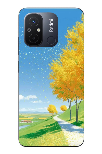Le Balvo Redmi 12C Uyumlu Sarı Sonbahar Ağacı Baskılı Silikon Kılıf