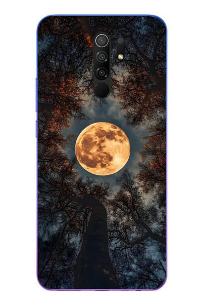 Le Balvo Redmi 9 Uyumlu Ay Gökyüzü Baskılı Silikon Kılıf