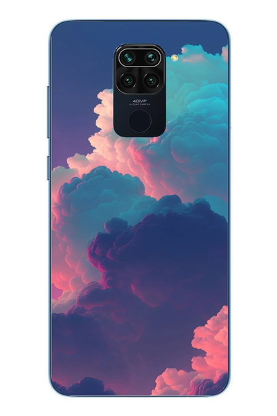 Le Balvo Redmi Note 9 Uyumlu Renkli Doğal Bulutlar Baskılı Silikon Kılıf