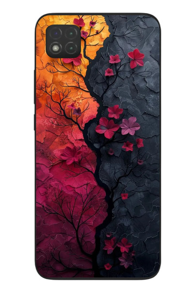 Le Balvo Redmi 9C Uyumlu Yaprak Geçişkenliği Baskılı Silikon Kılıf