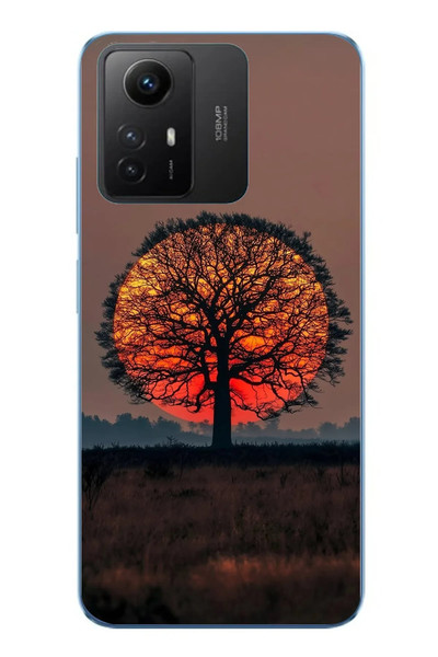 Le Balvo Redmi Note 12S Uyumlu Güneşe Denk Gelen Ağaç Baskılı Silikon Kılıf