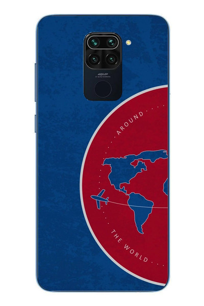 Le Balvo Redmi Note 9 Uyumlu Dünya Gezgini Baskılı Silikon Kılıf