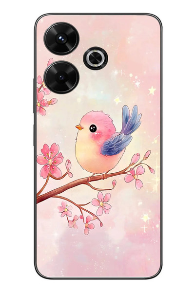 Le Balvo Redmi 13 Uyumlu Dalda ki Kuş Baskılı Silikon Kılıf