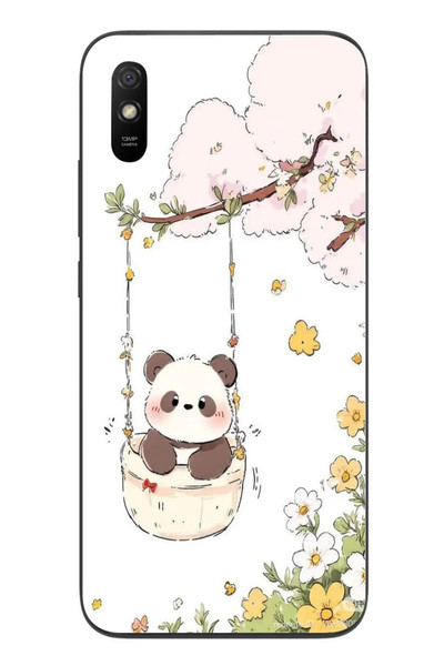 Le Balvo Redmi 9A Uyumlu Sallanan Panda Baskılı Silikon Kılıf