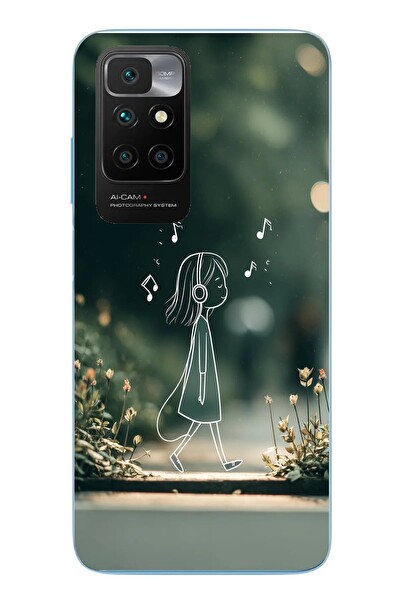 Le Balvo Redmi 10 2022 Uyumlu Neon Kız Çocugu Baskılı Silikon Kılıf