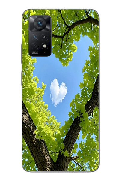 Le Balvo Redmi Note 11E Uyumlu Kalpli Ağaç Baskılı Silikon Kılıf
