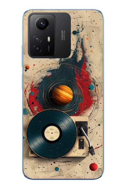 Le Balvo Redmi Note 12S Uyumlu Plak Gezegeni Baskılı Silikon Kılıf