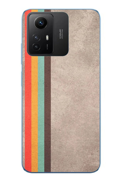 Le Balvo Redmi Note 12S Uyumlu Retro Gökkuşağı Baskılı Silikon Kılıf