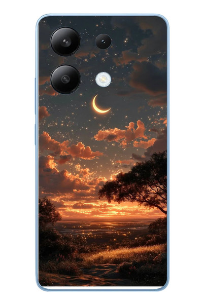 Le Balvo Redmi Note 13 4G Uyumlu Ay Gecesi Baskılı Silikon Kılıf