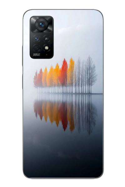 Le Balvo Redmi Note 11E Uyumlu Sonbahar Zamanı Baskılı Silikon Kılıf