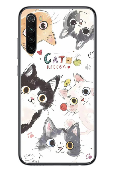 Le Balvo Redmi Note 8 Uyumlu Sevimli Kediler Baskılı Silikon Kılıf