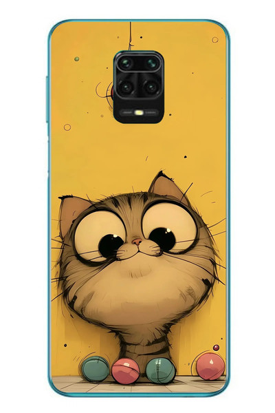 Le Balvo Redmi Note 9s Uyumlu Kedi Çizgisi Baskılı Silikon Kılıf