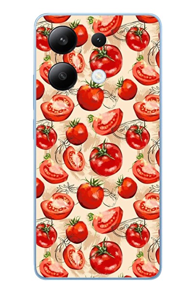 Le Balvo Redmi Note 13 4G Uyumlu Domatesler Baskılı Silikon Kılıf
