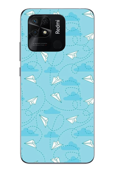 Le Balvo Redmi 10C Uyumlu Kağıttan Uçak Baskılı Silikon Kılıf
