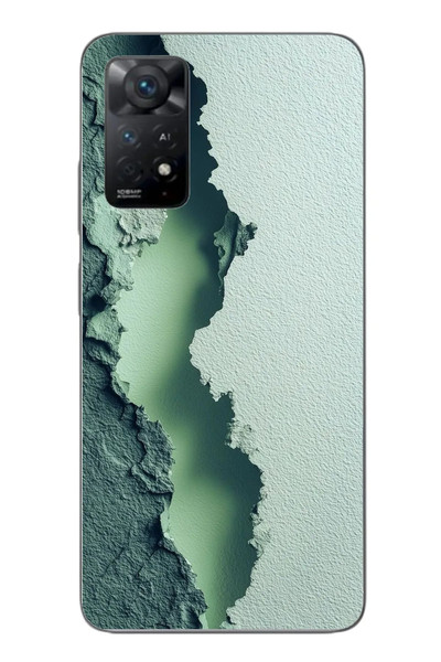 Le Balvo Redmi Note 11E Uyumlu Koyu Yeşil İzler Baskılı Silikon Kılıf
