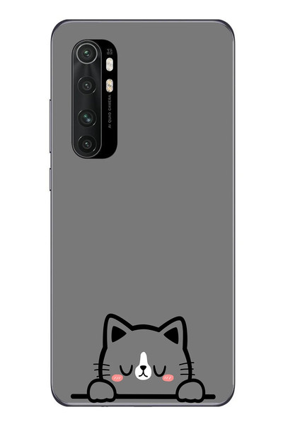 Le Balvo Xiaomi Mi 10 Lite Uyumlu Uyuyan Kedi Baskılı Silikon Kılıf