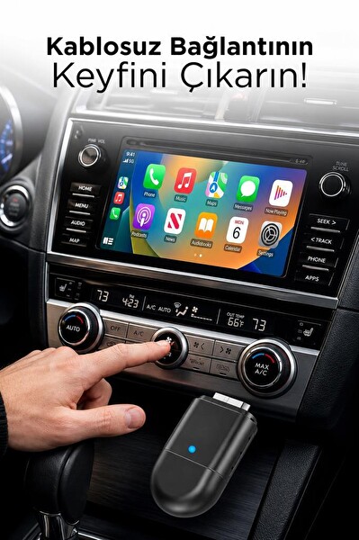 Torima Mini Araç Multimedya Dönüştürücü Adaptör Usb Type-C Uyumlu 2IN1 Kablosuz Carplay TAB06