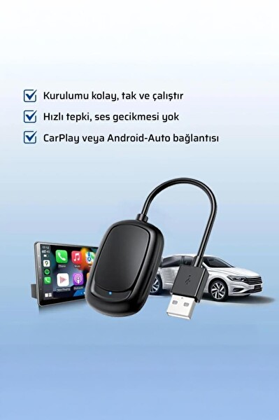 Torima Kablosuz Carplay Araç Multimedya Dönüştürücü USB Type-C Uyumlu Mini TAB08