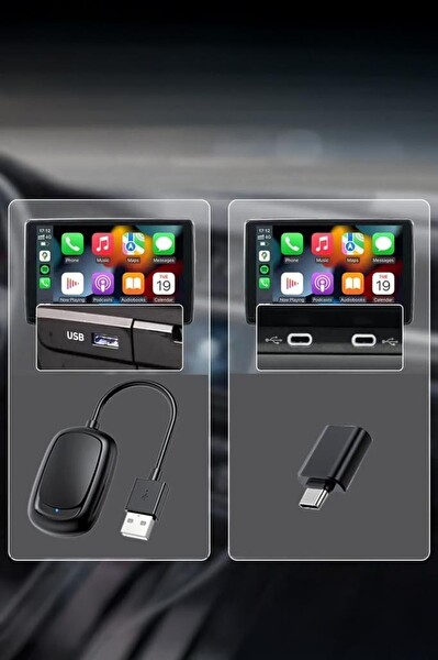 Torima Kablosuz Carplay Araç Multimedya Dönüştürücü USB Type-C Uyumlu Mini TAB08