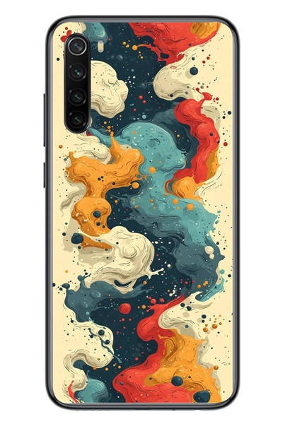 Le Balvo Redmi Note 8 Uyumlu Ahenkli Boya İzleri Baskılı Silikon Kılıf