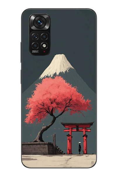 Le Balvo Redmi Note 11 - 11s Uyumlu Fuji Dağı Baskılı Silikon Kılıf