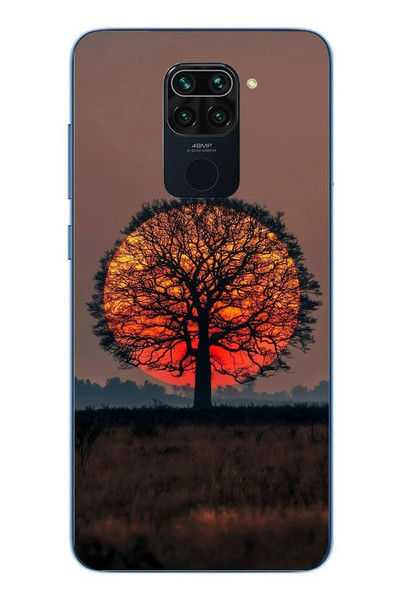 Le Balvo Redmi Note 9 Uyumlu Güneşe Denk Gelen Ağaç Baskılı Silikon Kılıf