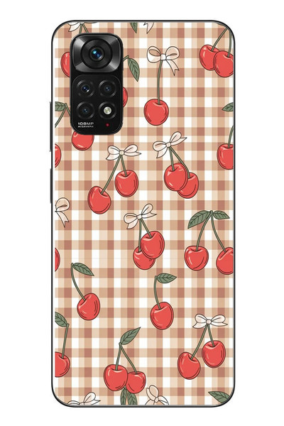 Le Balvo Redmi Note 11 - 11s Uyumlu Kurdeleli Kiraz Baskılı Silikon Kılıf