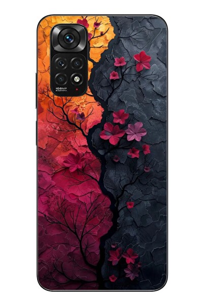Le Balvo Redmi Note 11 - 11s Uyumlu Yaprak Geçişkenliği Baskılı Silikon Kılıf