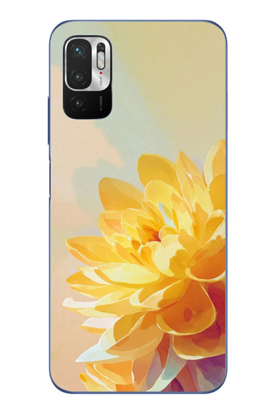 Le Balvo Redmi Note 10 5G Uyumlu Sarı Çiçek Baskılı Silikon Kılıf