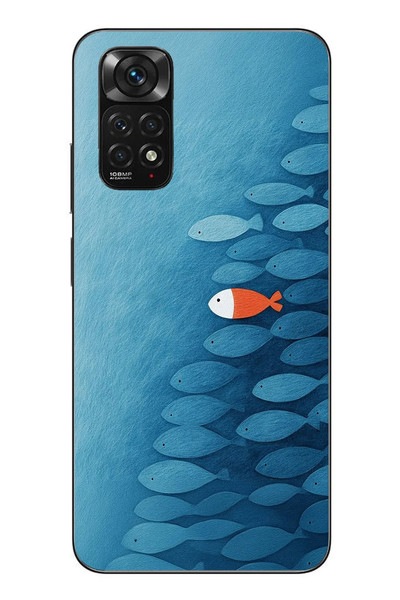 Le Balvo Redmi Note 11 - 11s Uyumlu Balıklar Yüzüyor Baskılı Silikon Kılıf